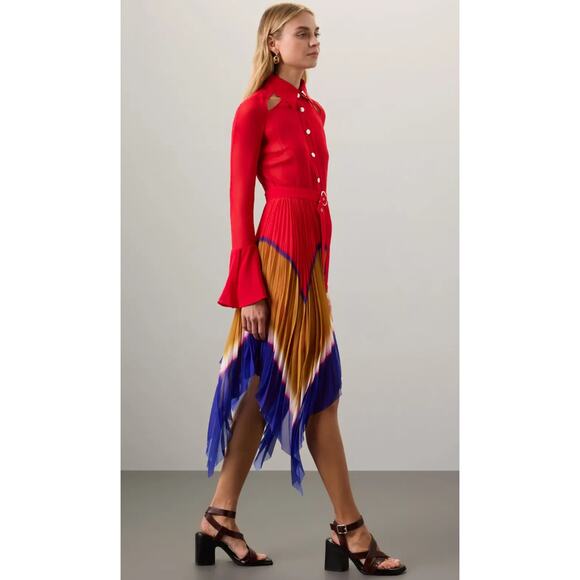 Thebe Magugu Gradient Pleated Chiffon Dress - Picture 3 of 14